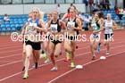 Racheal Bamford (Leeds City) leads the senior and under-20s 1500 metres, Northern Senior and Under-20 Champs., Sport City, Manchester. Photo: David T. Hewitson/Sports for All Pics